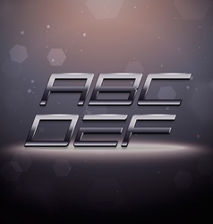 Metallic Movie Trailer Font from A to F vector image