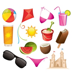 Summer icons vector image