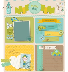 Scrapbook Design Elements - Baby Boy Cute Set vector image