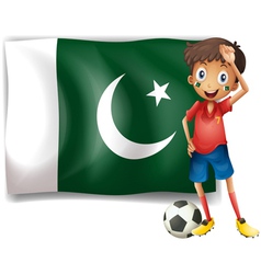 The Pakistan flag and the football player vector image