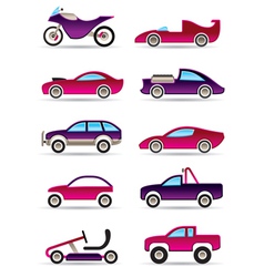 Racing cars motorcycles and off roads vector image