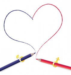 Pencils drawing heart vector image