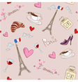 Paris seamless pattern vector image