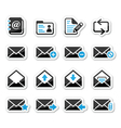Email mailbox icons set as labels vector image