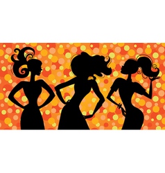 Glamour silhouette girls vector image
