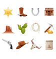 Wild west icons vector image