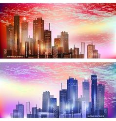 Modern City landscape in sunset vector image