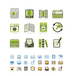 Media and information icons vector image