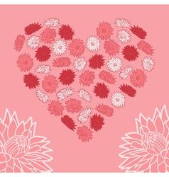 Heart of flowers vector image