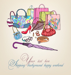 Womens accessories shopping vector image
