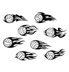 Set of volleyball sports tattoos vector image