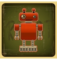 Card in retro style with the robot vector image