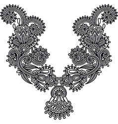 Neckline embroidery fashion vector image