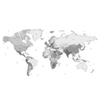 Gray detailed World map vector image