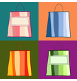 Colorful whimsical shopping bags vector image