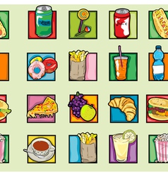 Pop art food pattern vector image