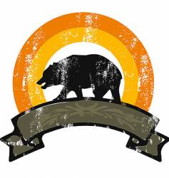 Bear grunge rainbow vector image
