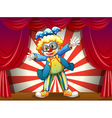 A stage with a funny clown vector image