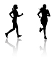 Silhouette run woman vector image