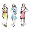 Artistic fashion sketches vector image