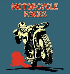 Retro poster motorcycle vector image
