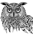 Owl bird head as halloween symbol vector image