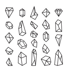 Polygonal crystals icons big set Royalty Free Vector Image