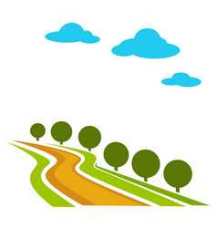 Landscapes with paths and roads in country area Vector Image