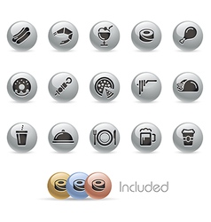 Food Icons 2 MetalRound Series vector image