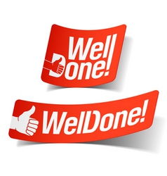 Well done label vector image