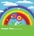 Bright spring with rainbow vector image