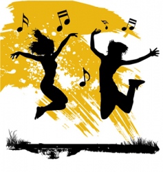 Jumping couple vector image