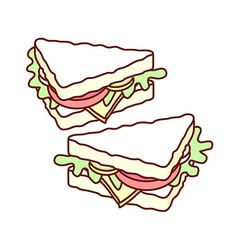 A pair of sandwich vector image