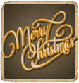 Hand lettered vintage Christmas card vector image