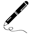 Writing pen clean black icon vector image