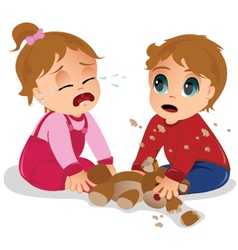 Toddlers arguing vector image