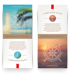 Banners with line drawing Nautical sign vector image