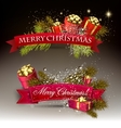 Set of Ribbons Labels Tags Merry Christmas and vector image