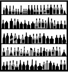 Alcohol bottles vector image