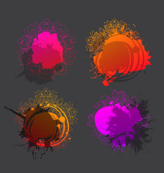 Splash floral background set Splash floral background set vector image