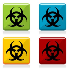 Biohazard sign buttons vector image