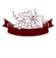 Design elements - grape with ribbon vector image