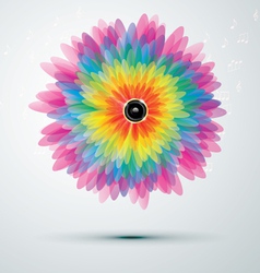 Rainbow music flower vector image