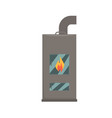 Typical interior iron wood burning stove vector image