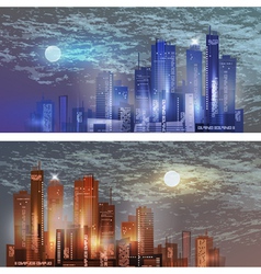 Modern City landscape in moonlight vector image