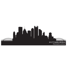 Pittsburgh Pennsylvania skyline Detailed silhouett vector image