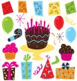 Retro birthday party clipart vector image