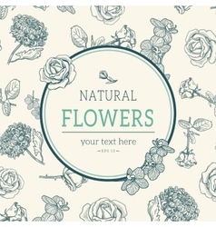 Flower vintage styled sketch background Flower vintage styled sketch background vector image