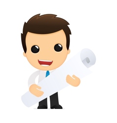 Funny cartoon office worker vector image