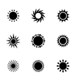 Black sun icons set vector image